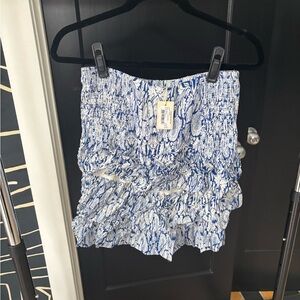 Floral Blue and White Skirt NWT